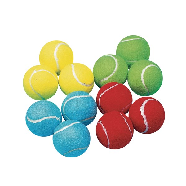 New Racquet Sports Outdoor Fun Playing Games Coloured Tennis Balls Pack Of 12 