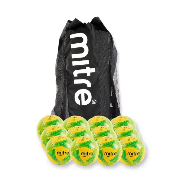 Mitre Impel Football - Yellow/Green - Size 5 - Pack of 12 with Bag