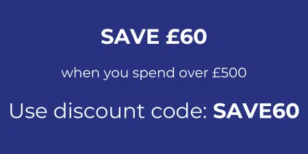 Save £60 when you spend over £500. Use discount code: SAVE60