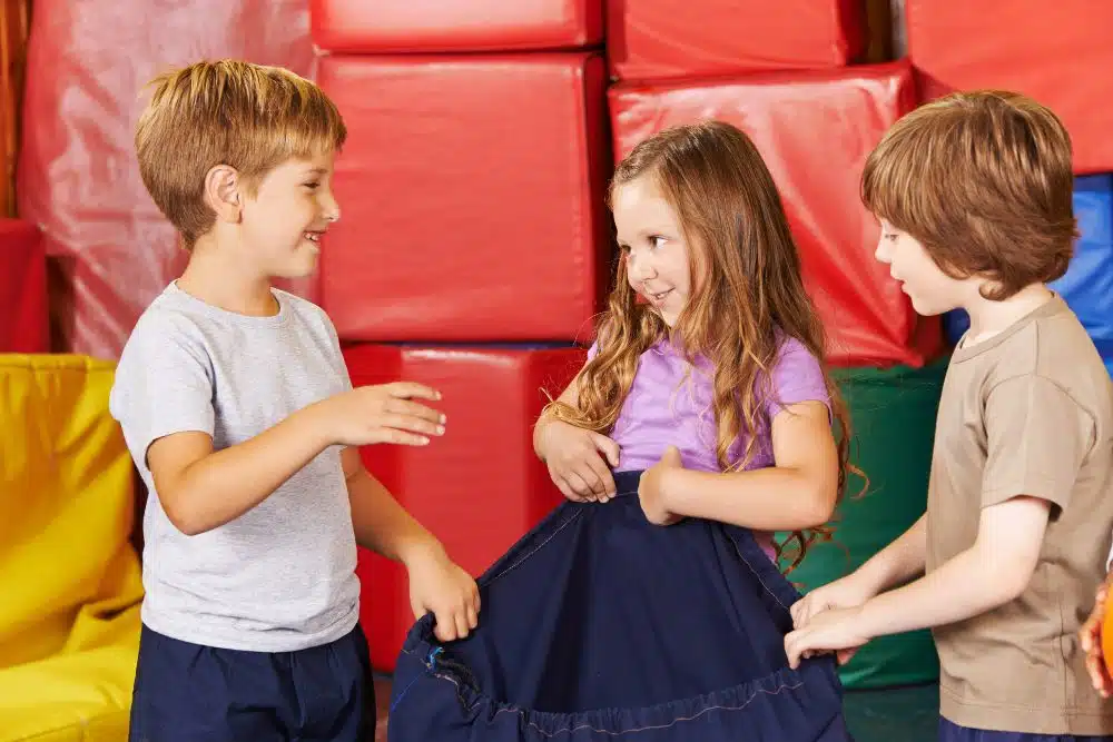 Children tidying