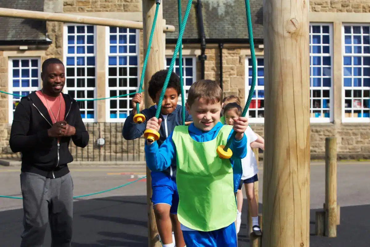 Children on Trim Trail