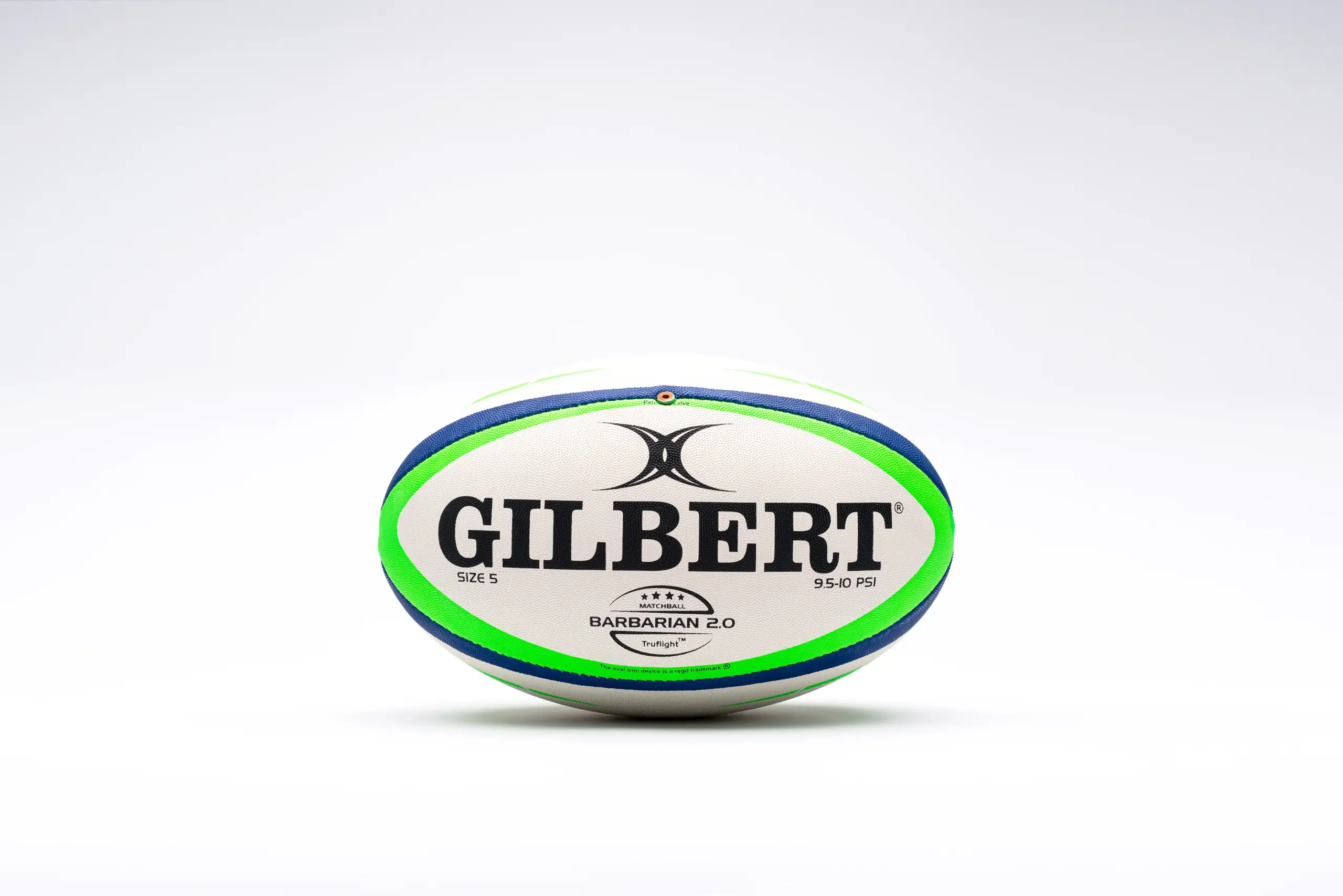 Gilbert Barbarian Rugby Ball – White – Size 5