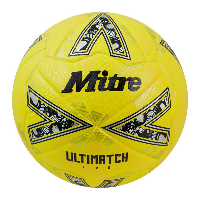 Mitre Ultimatch Evo - Yellow - Size 5 - Pack of 12 Including Bag