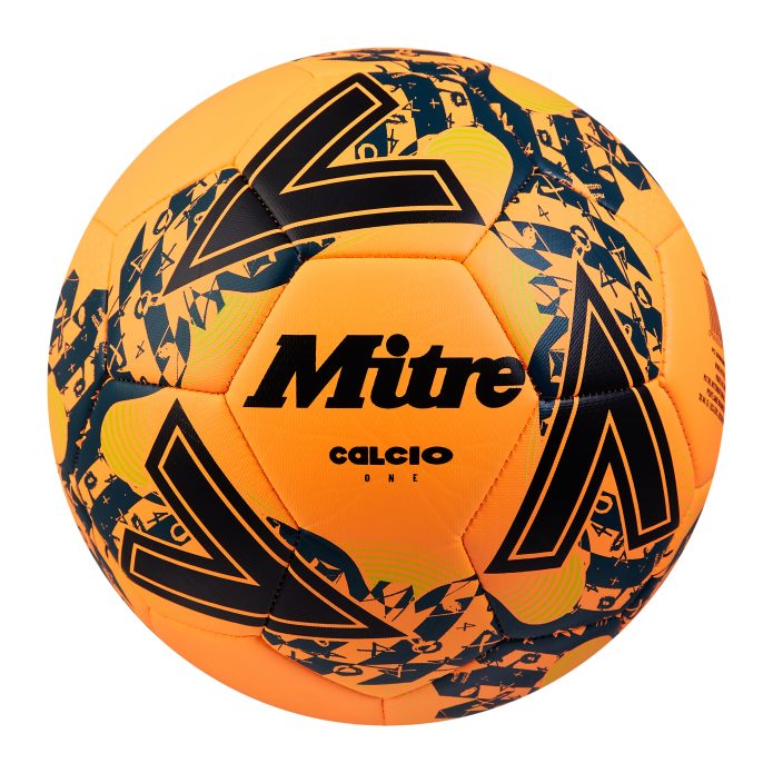 Mitre Calcio Football - Size 5 - Orange/Black/Teal