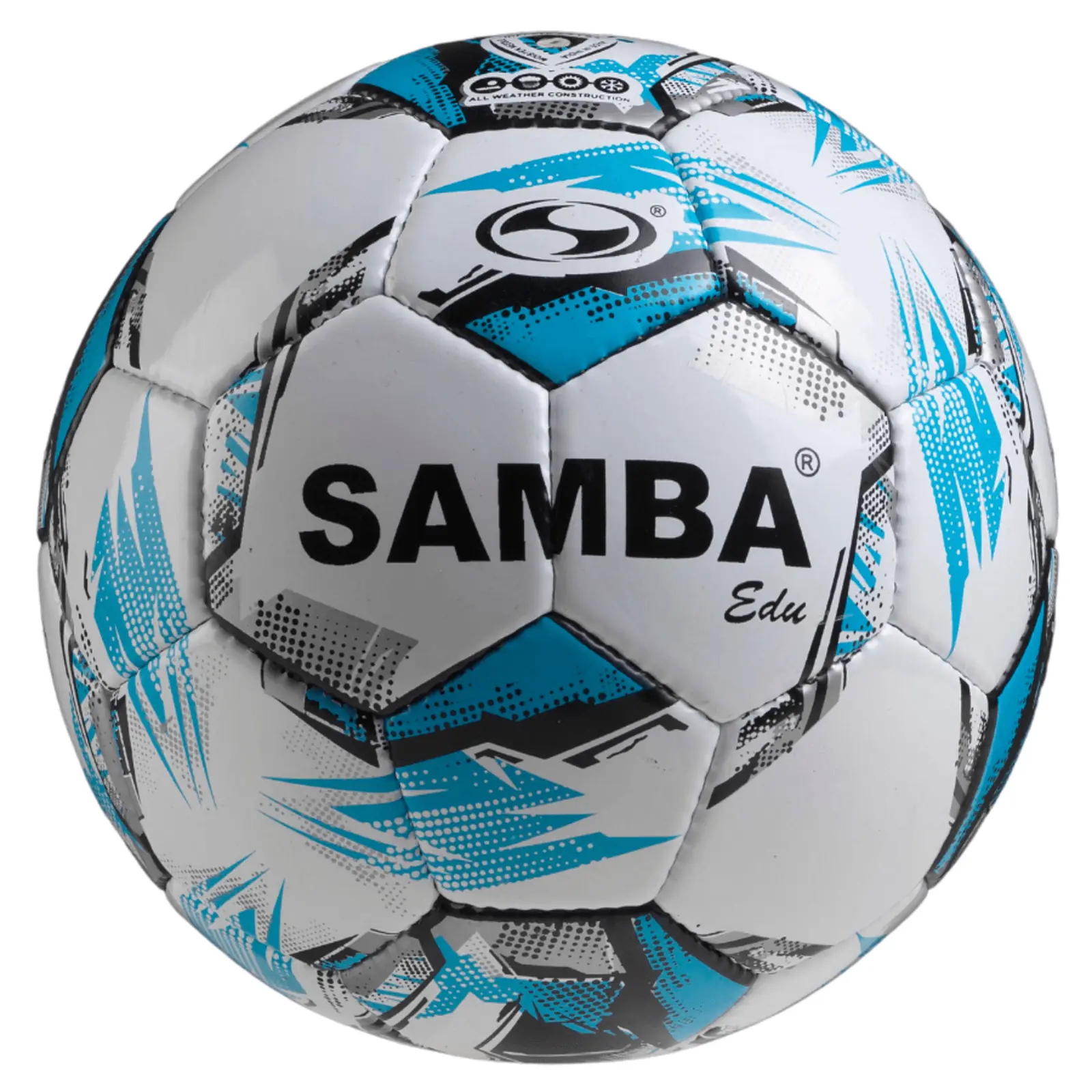 Samba Edu Football – White/Blue/Silver – Size 5