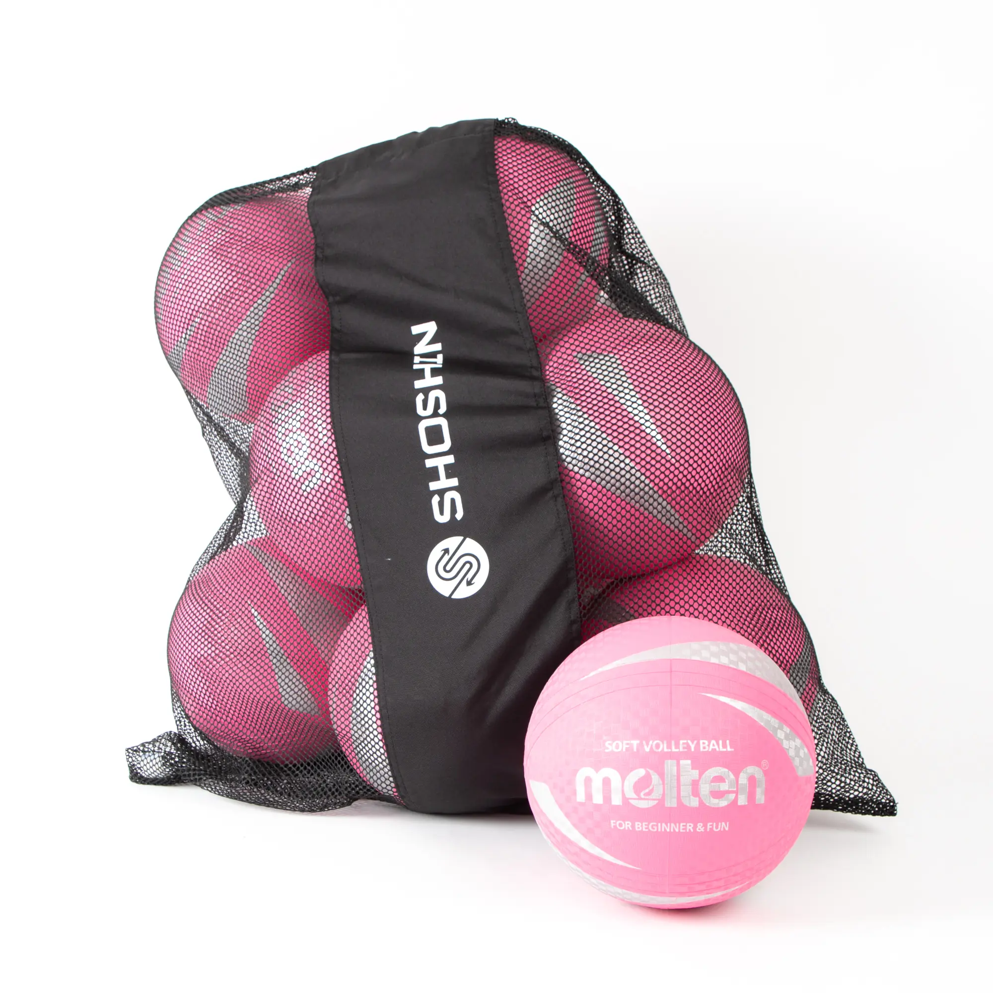 Molten Volleyball – Pink – Pack of 12 + Bag