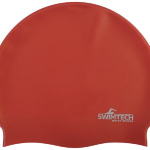 Swimtech Silicone Swim Cap - Red