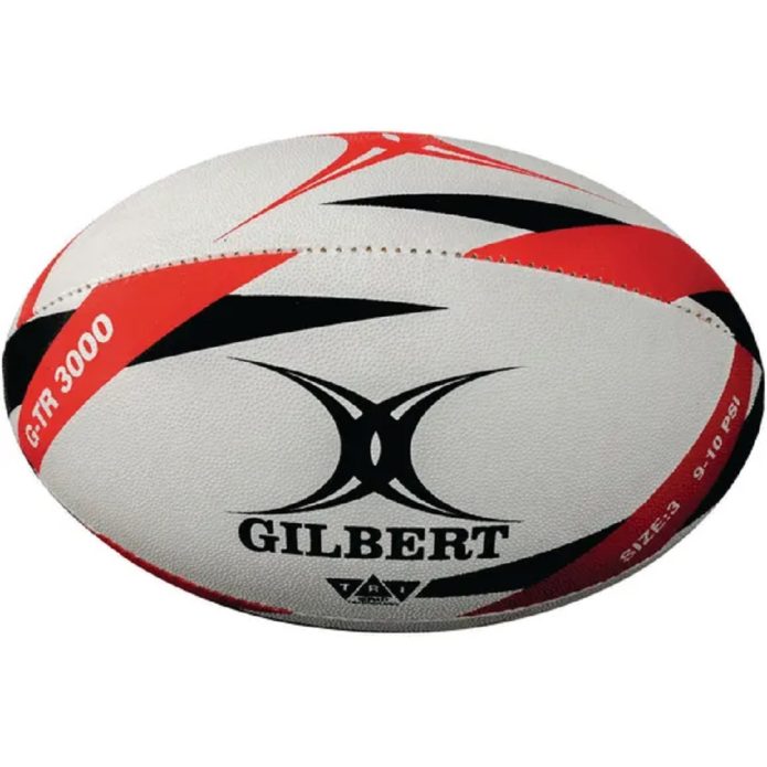 Gilbert G-TR3000 Rugby Ball - White/Red - Size 3