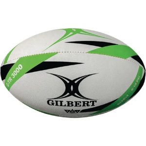 Gilbert G-TR3000 Rugby Ball - White/Green - Size 4