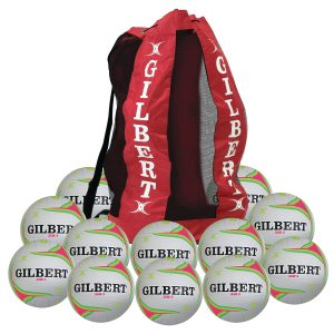 Gilbert Apt Netball - Fluoro - Size 4 - Pack of 12 + Bag