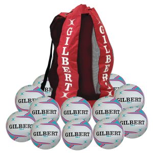 Gilbert Apt Netball - Purple - Size 4 - Pack of 12 + Bag