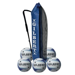 Gilbert Eclipse Netball - Size 5 - Pack of 5 + Bag