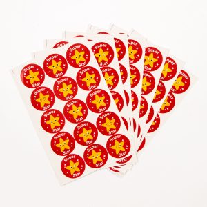 Round Super Star Stickers