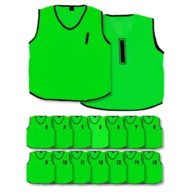 Numbered Training Bibs – Green – Adult – Pack of 15