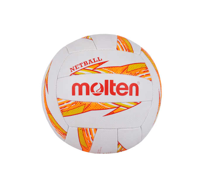 Molten Dynamite Netball - White/Orange/Yellow - Size 5