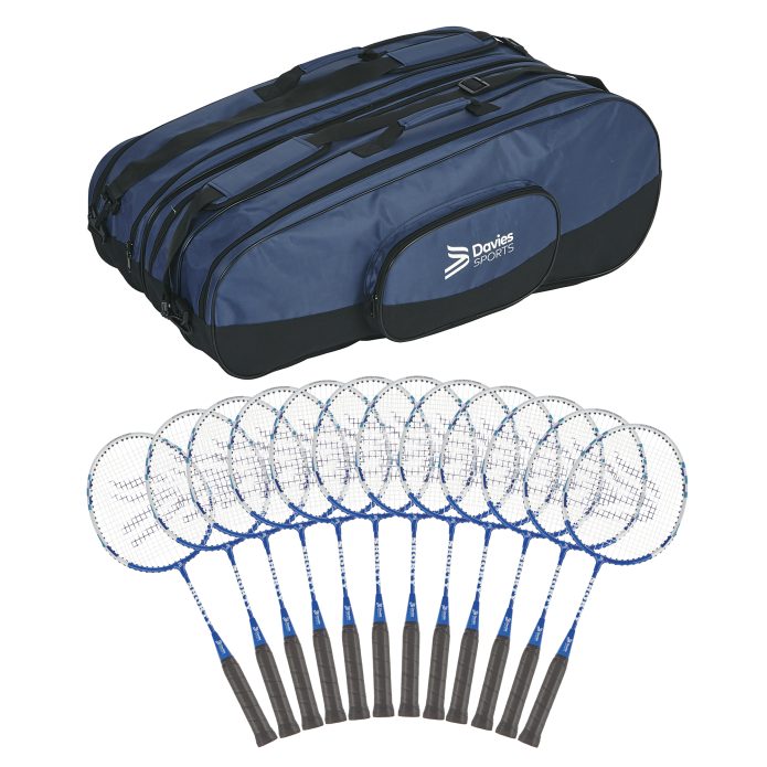 Davies Shorty Badminton Racket - Pack of 12 + Bag