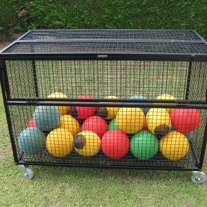 Lockable Mesh Storage Trolley - Black