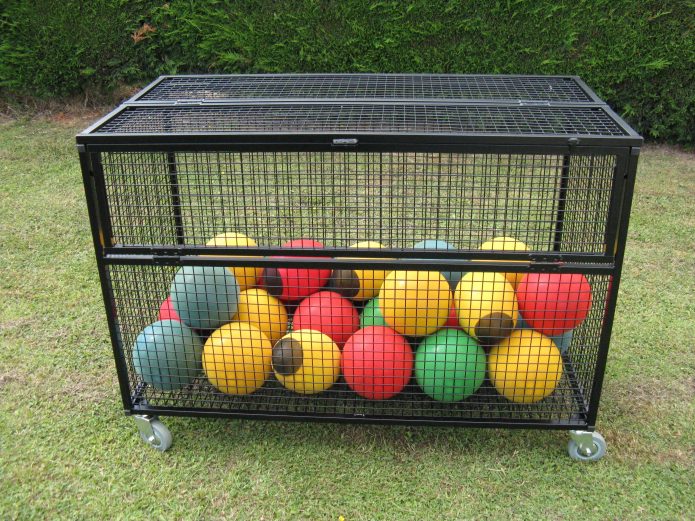 Lockable Mesh Storage Trolley - Black