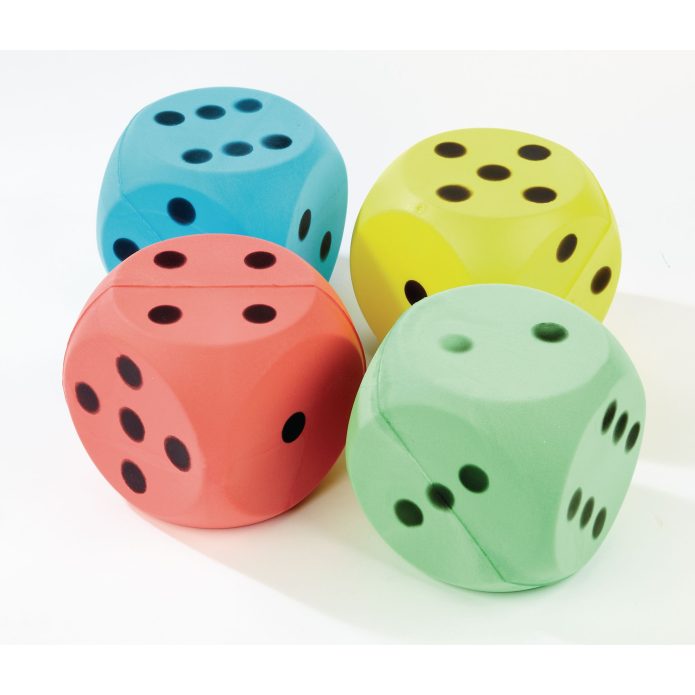 Foam Dice - Pack of 4 - Assorted