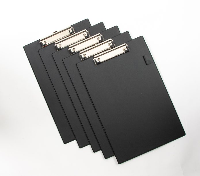 PVC Standard Clipboard A4 - Pack of 10 - Black