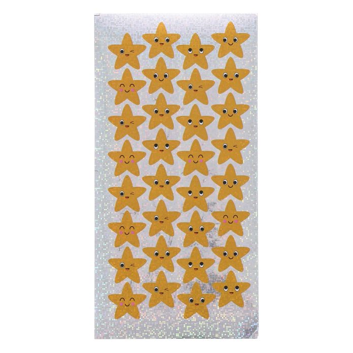 Gold Sparkly Star Shape Stickers