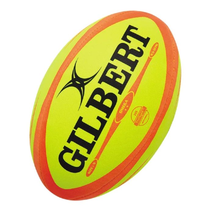 Gilbert Omega Match Rugby Ball - Yellow - Size 4