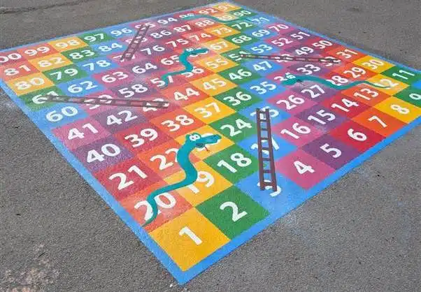 Snakes and ladders line markings