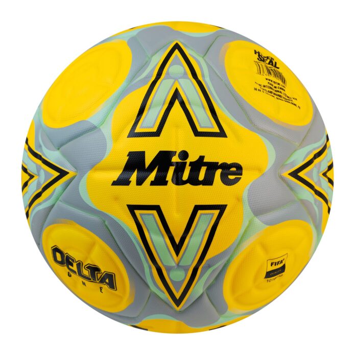 Mitre Delta One - Yellow - Size 4 - Pack of 12 Including Bag