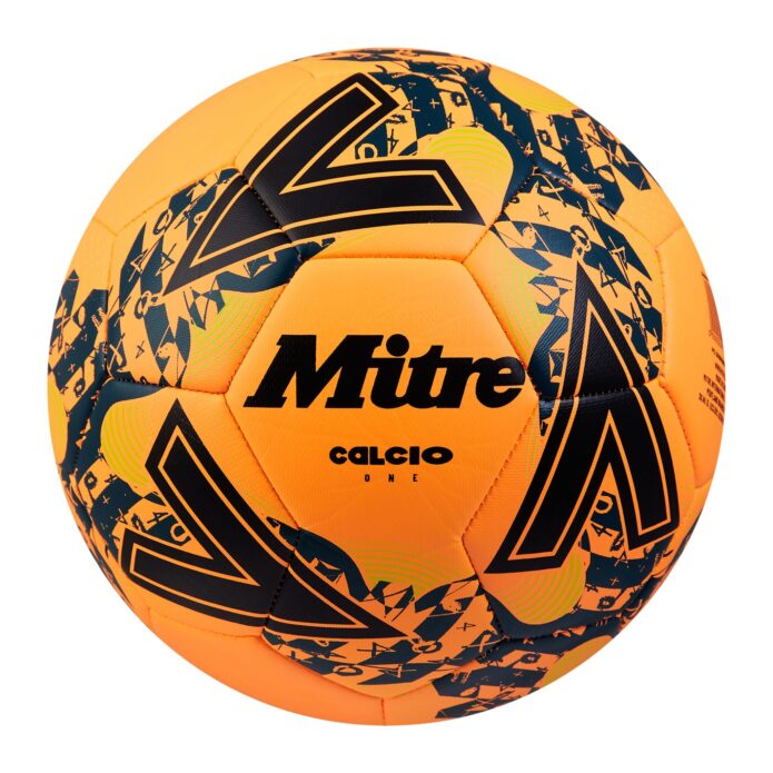 Mitre Calcio Football - Size 4 - Orange/Black/Teal