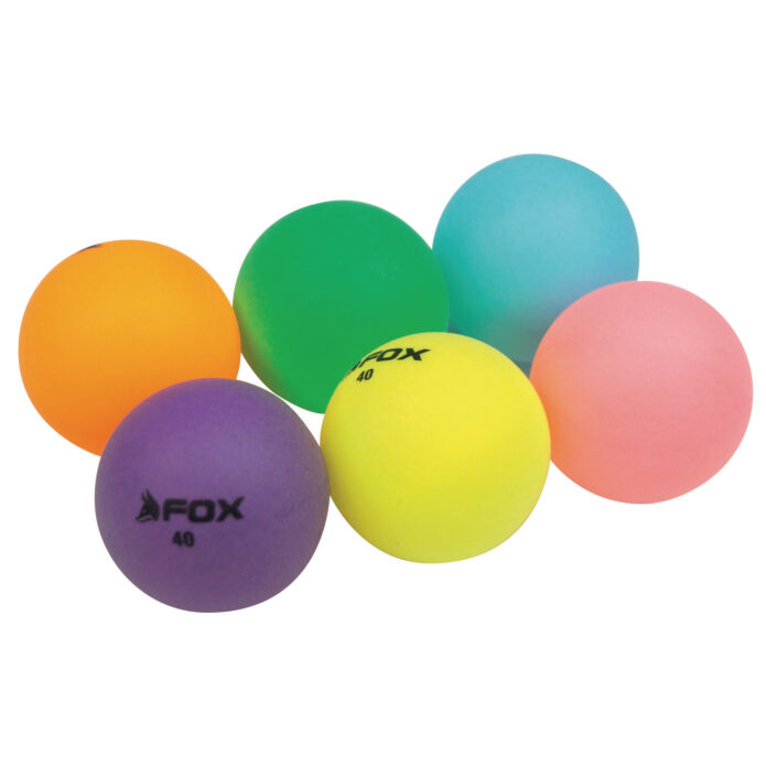 Fox Coloured Table Tennis Balls - Pack of 6