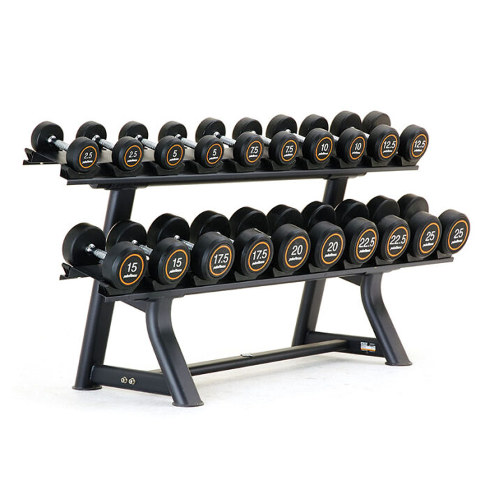 Rubber Covered Dumbbell Set: 2.5kg - 25kg