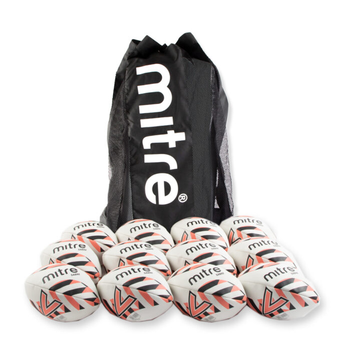 Mitre Sabre Rugby Ball - Pack of 12 with Bag