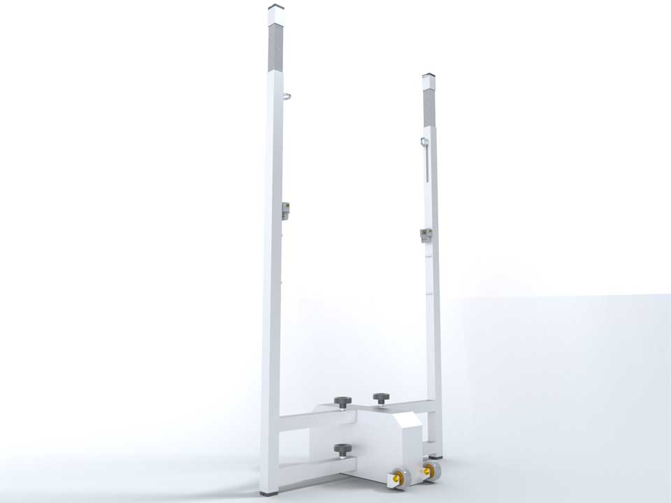 Mobile badminton central post. Adjustable height 1.55m / 1.40m - Image 2
