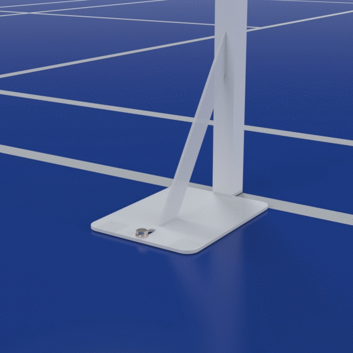Badminton net posts | Fixed on baseplate | Adjustable height - Image 4