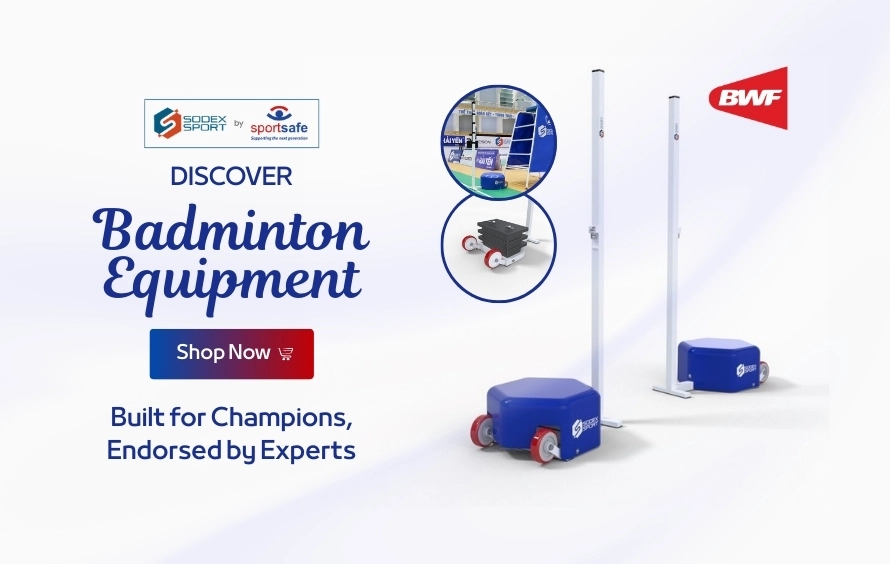 Badminton equipment banner