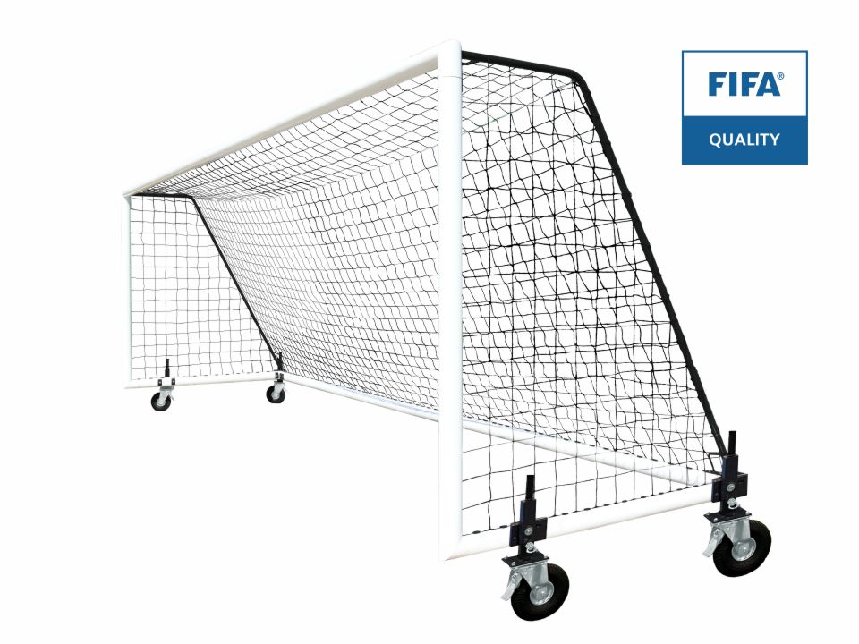 FIFA-certified 11-a-side football goal | 24 x 8ft (7.32 x 2.44m) | 100 x 120mm aluminium tube | Integrated 360° wheel kit - Image 2