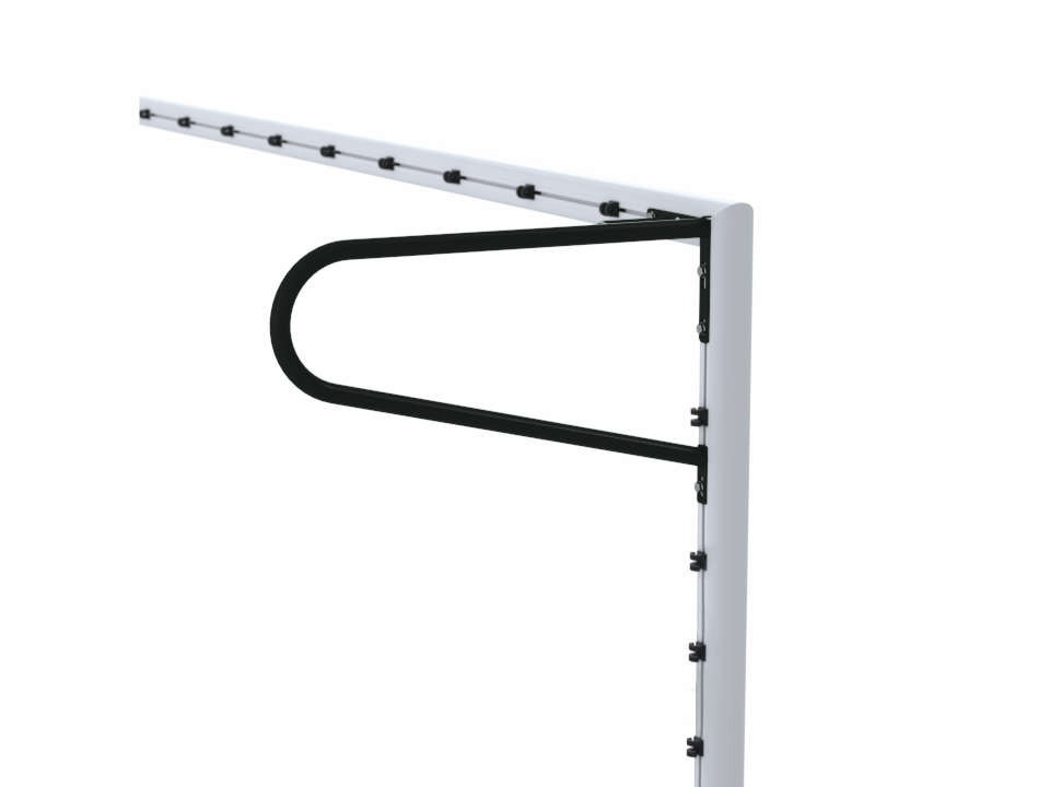9-a-side football goal with top net support | Socketed | 5.0 x 2.0m | Ø90mm aluminium tube - Image 2