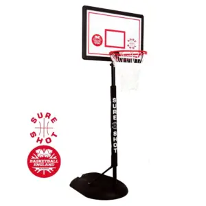 Sure Shot Little Shot Basketball Unit with white backboard
