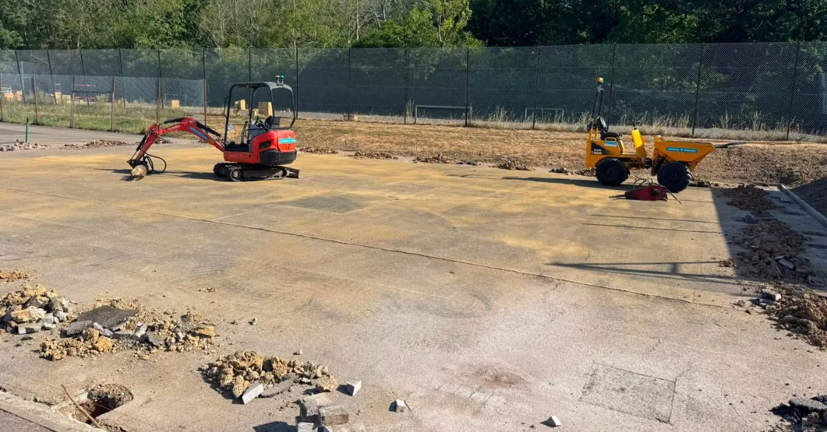 Playground with digger on