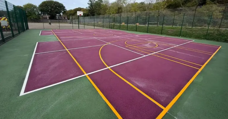 MUGA with pickleball and basketball lines